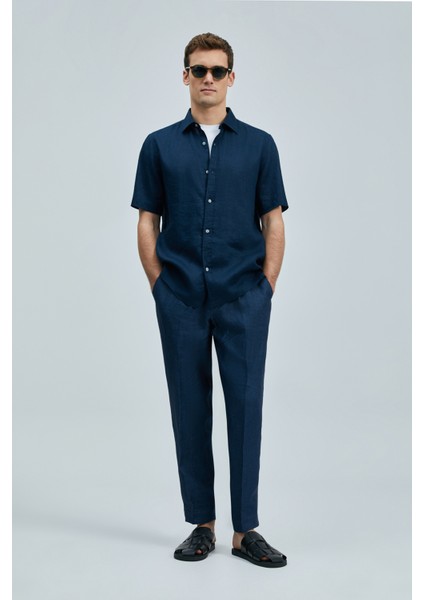 Bert Erkek Basic Gömlek Comfort Fit Lacivert