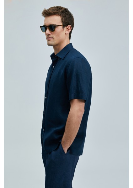 Bert Erkek Basic Gömlek Comfort Fit Lacivert