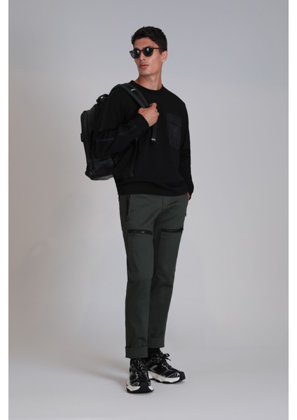 Techno Erkek Sweatshirt Siyah
