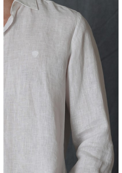 Pitaya Erkek Keten Gömlek Comfort Fit Siyah