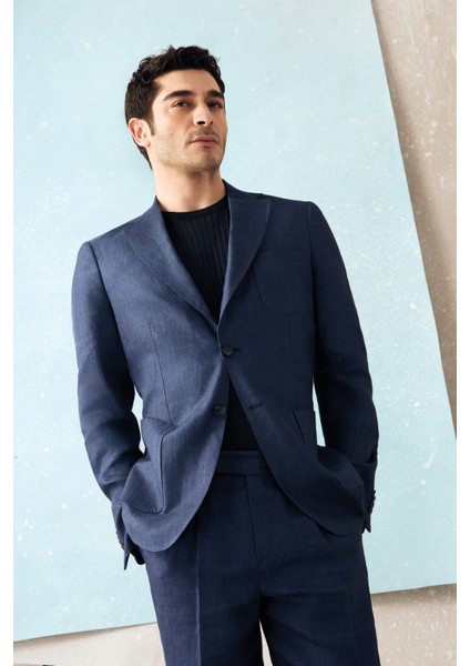 Jaques Spor Erkek Blazer Ceket Slim Fit Lacivert