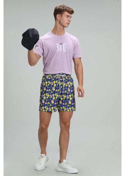 Geometrıc Erkek Deniz Şortu Siyah