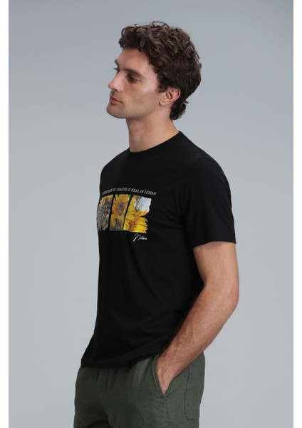 June Modern Grafik T- Shirt Siyah