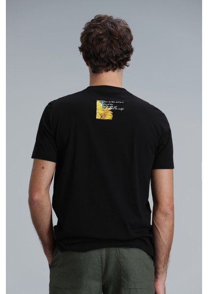 June Modern Grafik T- Shirt Siyah