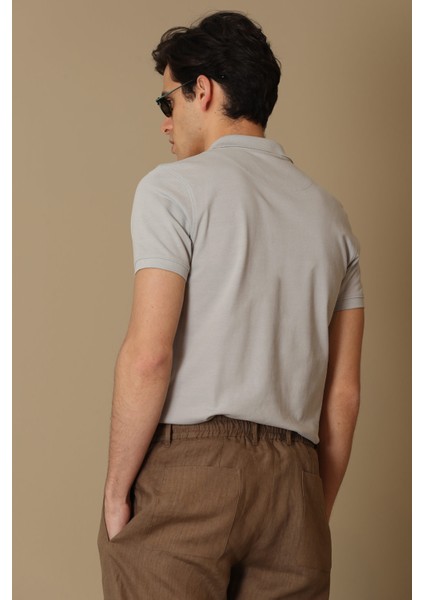 Laon Spor Polo Yaka Erkek Tişört Siyah