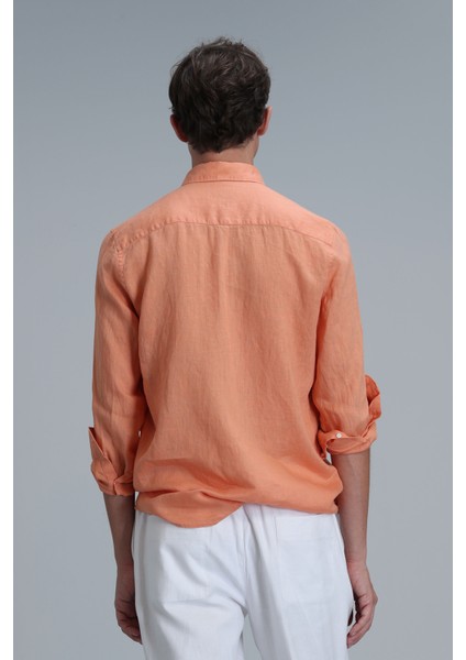 Pitaya Erkek Keten Gömlek Comfort Fit Siyah