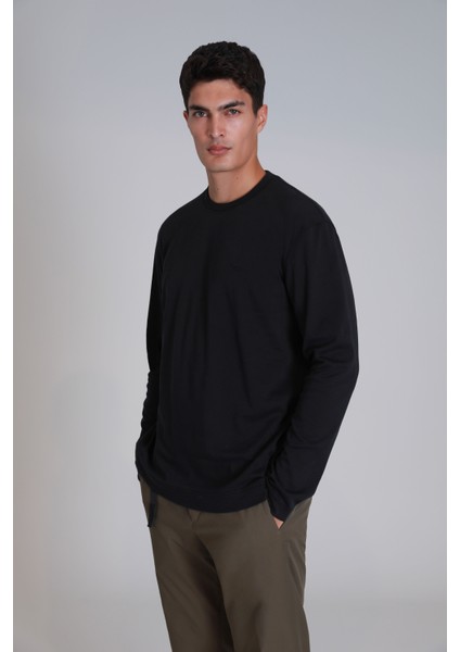 Patrıce Erkek Uzun Kol Tişört Siyah