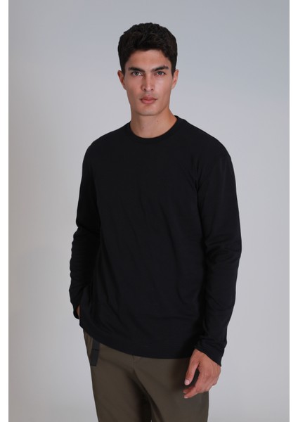 Patrıce Erkek Uzun Kol Tişört Siyah