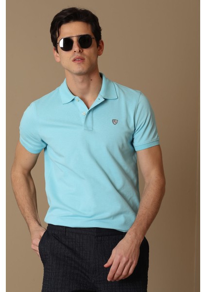 Laon Spor Polo Yaka Erkek Tişört Siyah