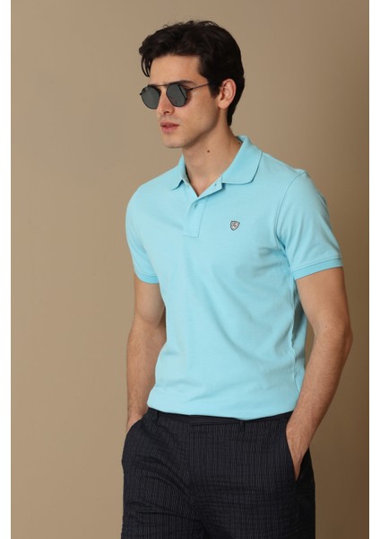 Laon Spor Polo Yaka Erkek Tişört Siyah