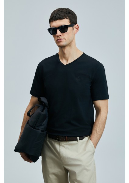 Tuna Modern Grafik T- Shirt Siyah