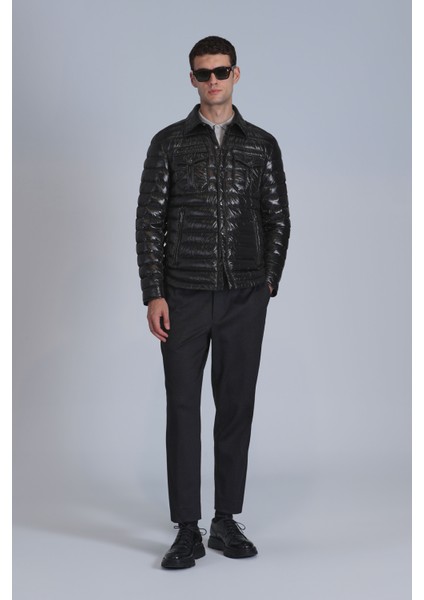 Kane Kaz Tüyü Erkek Mont Siyah