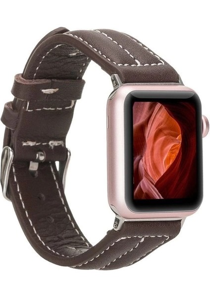 Apple Watch Uyumlu Deri Kordon 42-44-45MM Nm3-As3 Kahve indirimleri