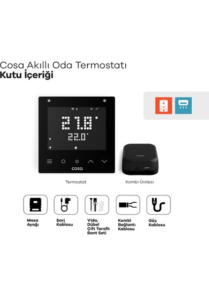 Akıllı Oda Termostatı Kablosuz Kombi ve Klima Kontrolü V5 fırsatları
