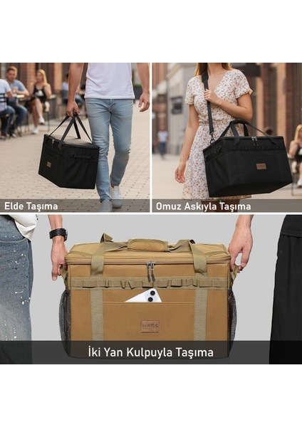 Araba Bagaj Organizer Çanta, Çok Amaçlı Termal Çanta, Araç Içi Alet Eşya Düzenleyici 45 Lt Gri