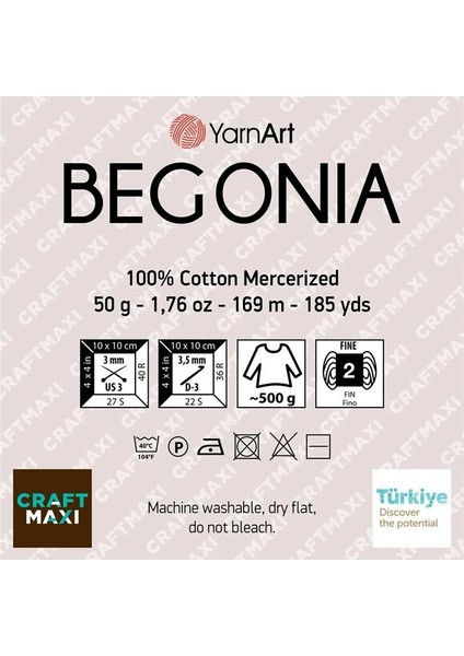 Begonıa Melange - Ebruli, Merserize El Örg EBRULI-504 fiyatları