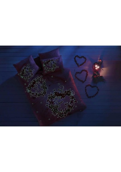 Taç Glow Parlayan Çift Kişilik Nevresim Takımı Roses Pembe fiyatları