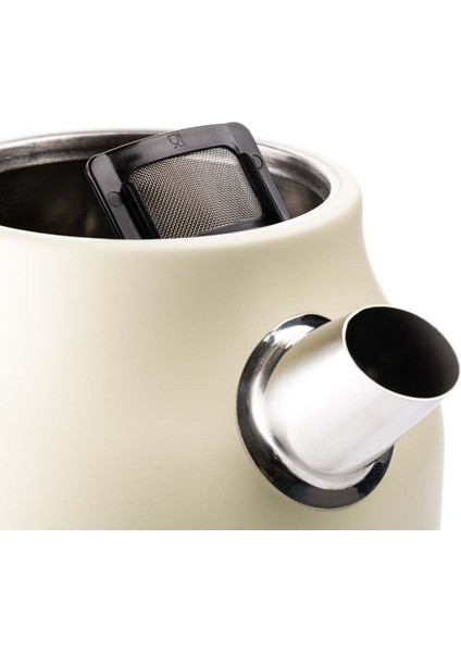 Beyaz Retro Elektrikli Su Isıtıcı, Şık ve Pratik Kullanım