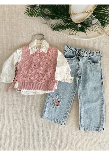 Miss Elitte Kız Çocuk Triko Gömlekli Takım