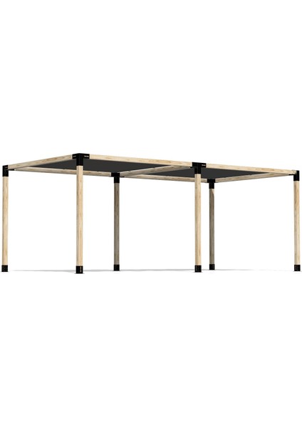 2.4 x 4.8 Metre Pergole Braket Seti 6 Ana Direkli Gölgelikli Pergole Braket Seti