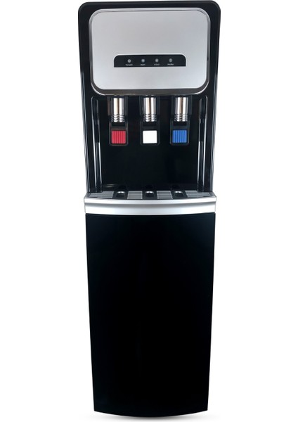 Pompalı Sıcak Soğuk Ilık 3 Musluklu Arıtmalı Su Sebili - SİYAH Renk - Ideal Mağaza