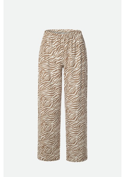 Kadın Pamuklu Önden Bağlamalı Desenli Crop T-Shirt Pijama Takımı