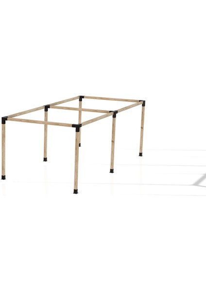 2.4 x 4.8 Metre Pergole Braket Seti 6 Ana Direkli Üstü Açık Eğimli Pergole Braket Seti
