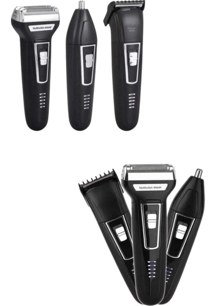 Tıraş Makinesi 3 Başlıklı T Başlıklı Hassas Ciltlere Özel Saç Sakal Vücut Kulak ve Burun modelleri