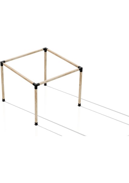 2.4 x 2.4 Metre Pergole Braket Seti 4 Ana Direkli Üstü Açık Eğimli Pergole Braket Seti