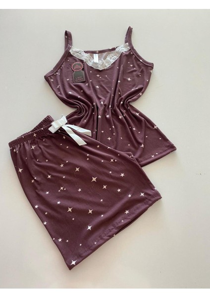 Milan Dantelli Şortlu Pijama Takımı