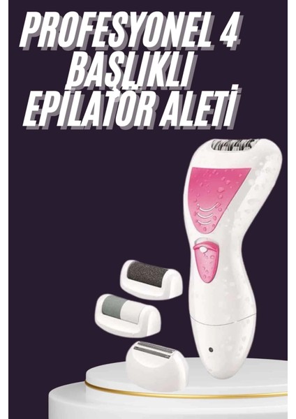 4 Başlıklı Lazer Öncesi Kısaltma Epilasyon Aleti Epilatör Çok Amaçlı