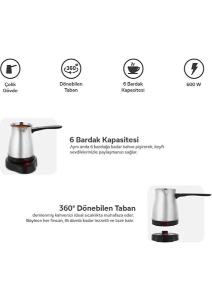 600W 6 Fincan Elektrikli Paslanmaz Çelik Türk Kahve Makinesi, Ac 220V fiyatları