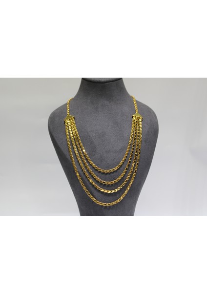 14 Ayar Altın 4 Sıra Pullu Kolye fiyatları