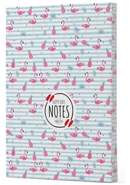 Flamingo 4 - Yan Boyamalı Çizgili Defter