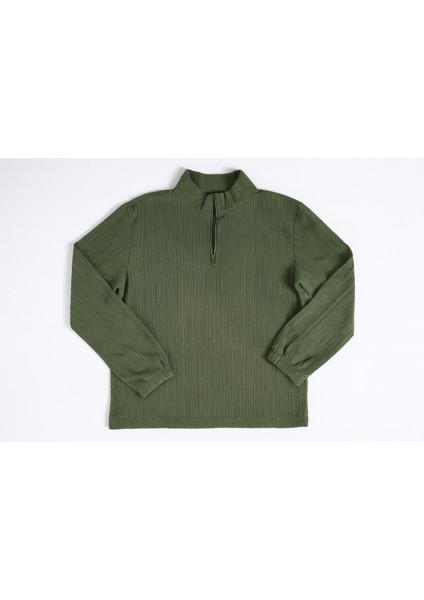 Oversize Dik Yaka Fermarlı Sweatshırt Polarlı Sık Tasarım Yenı Trend fiyatları