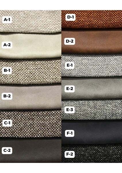 Azir Yataklı Koltuk Takımı & Bazalı Koltuk & Üçlü Kanepe (3'lü) - Gri Nubuk Bukle Kumaş