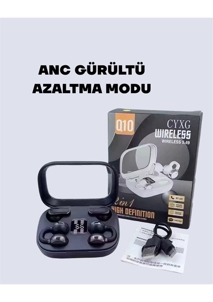 Q10 True Wireless Stereo Kulaklık – Ergonomik Tasarım, 10M Menzil, Type-C modelleri