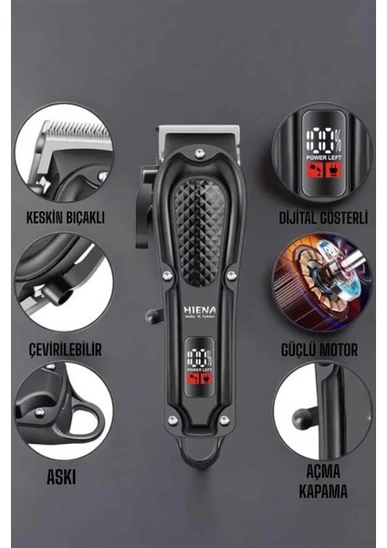 Suya Dayanıklı Tıraş Makinesi Keskin Bıçaklı Dijital Göstergeli Şarjlı modelleri