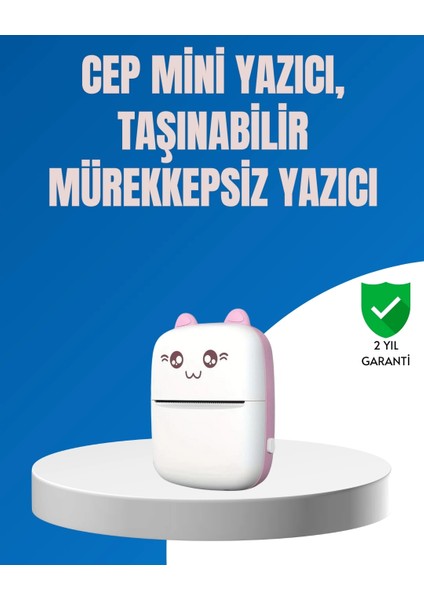 Mini Bluetooth Termal Yazıcı 1200MAH Şarjlı Taşınabilir