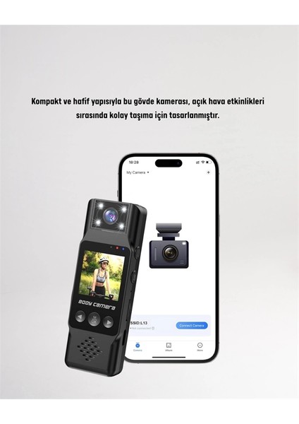 Wifi Destekli Mini Kamera – 180° Dönebilen Lens, 1080P Video, Tft Ekranlı modelleri