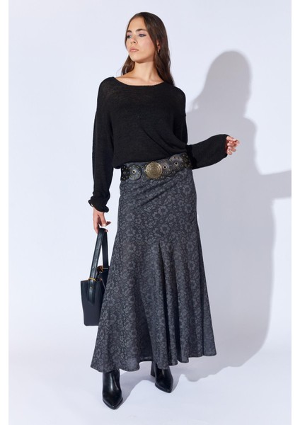 Kadın Siyah Içi Mini Etekli Dilimli Tül Etek