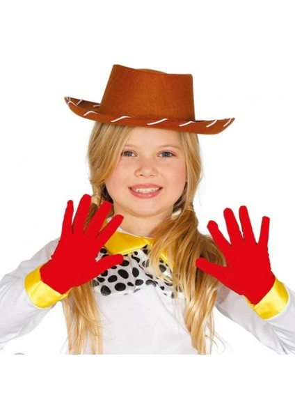 Kırmızı Renk Çocuk Boy Likralı Pandomim Eldiveni - Lisinya