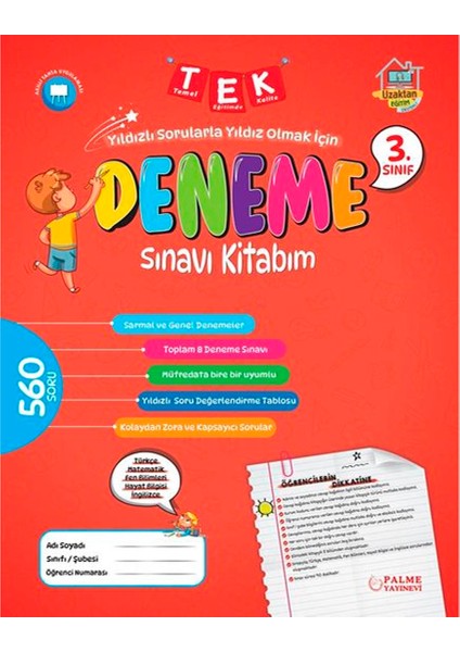 3. Sınıf Tüm Dersler 8'li Deneme Sınavı 560 Soru fiyatları