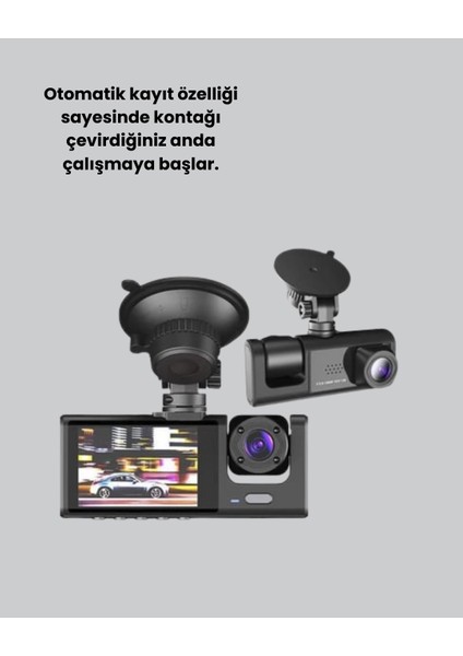 Üç Kameralı Araç Kamerası Full Hd Gece Görüş G-Sensör fiyatları