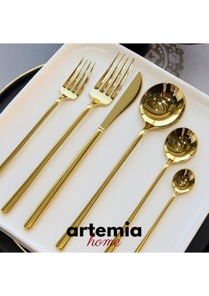 Valencia Titanyum Gold 6 Parça | 6 Kişilik Yemek Kaşığı | 18/10 Paslanmaz Çelik