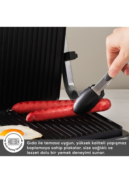 2'li Dijital Inox Izgara ve Tost Makinesi, 6 Dilim, 2000W fırsatları