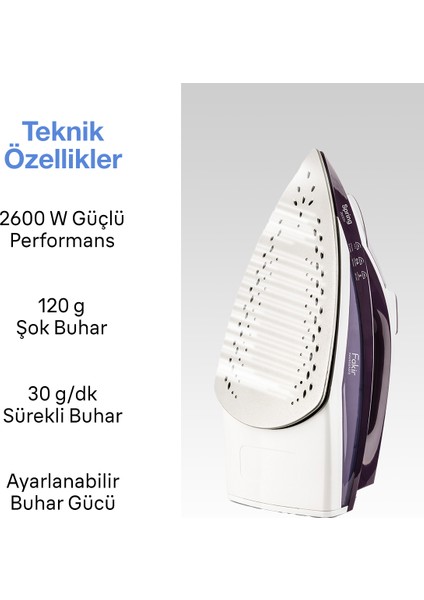 Spring Buharlı Ütü - Violet - 2600 Watt modelleri