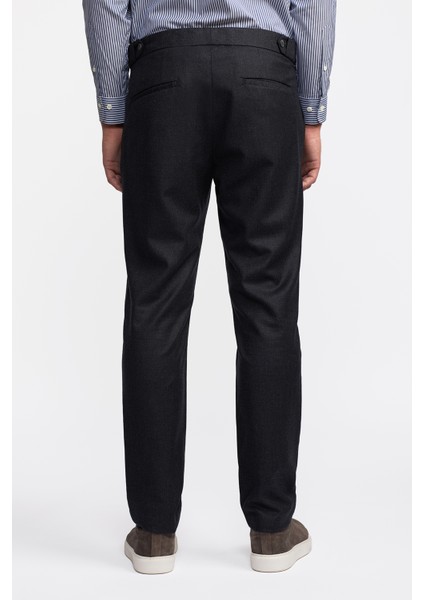 Erkek Gri Yün Kırçıllı Düğme Detaylı Del Casentino Pantolon fırsatları