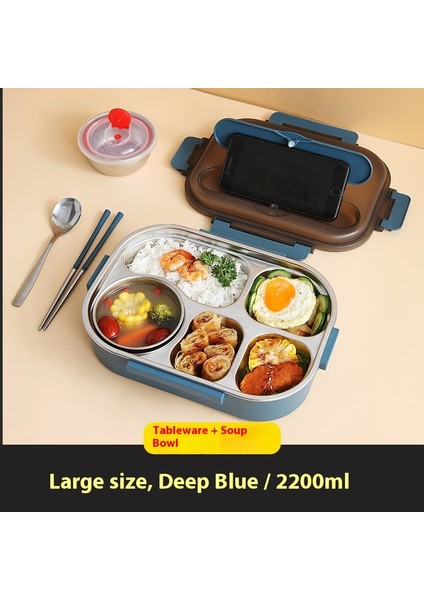 Çok Bölmeli Paslanmaz Çelik Öğrenci Yalıtımlı Beslenme Çantası (Yurt Dışından)