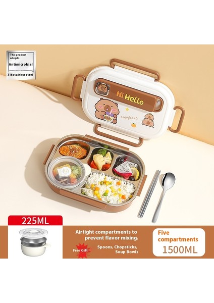Gıda Sınıfı Yalıtımlı Öğle Yemeği Kutusu 316 Paslanmaz Çelik Öğrenci Büyük Kapasiteli Öğle Yemeği Kutusu (Yurt Dışından)